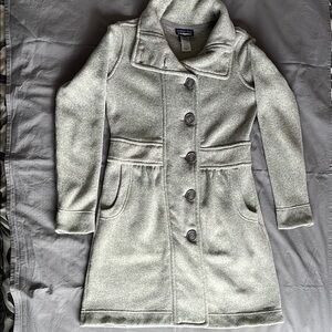 Patagonia Women's Light Gray Woven Trench Coat, Size S